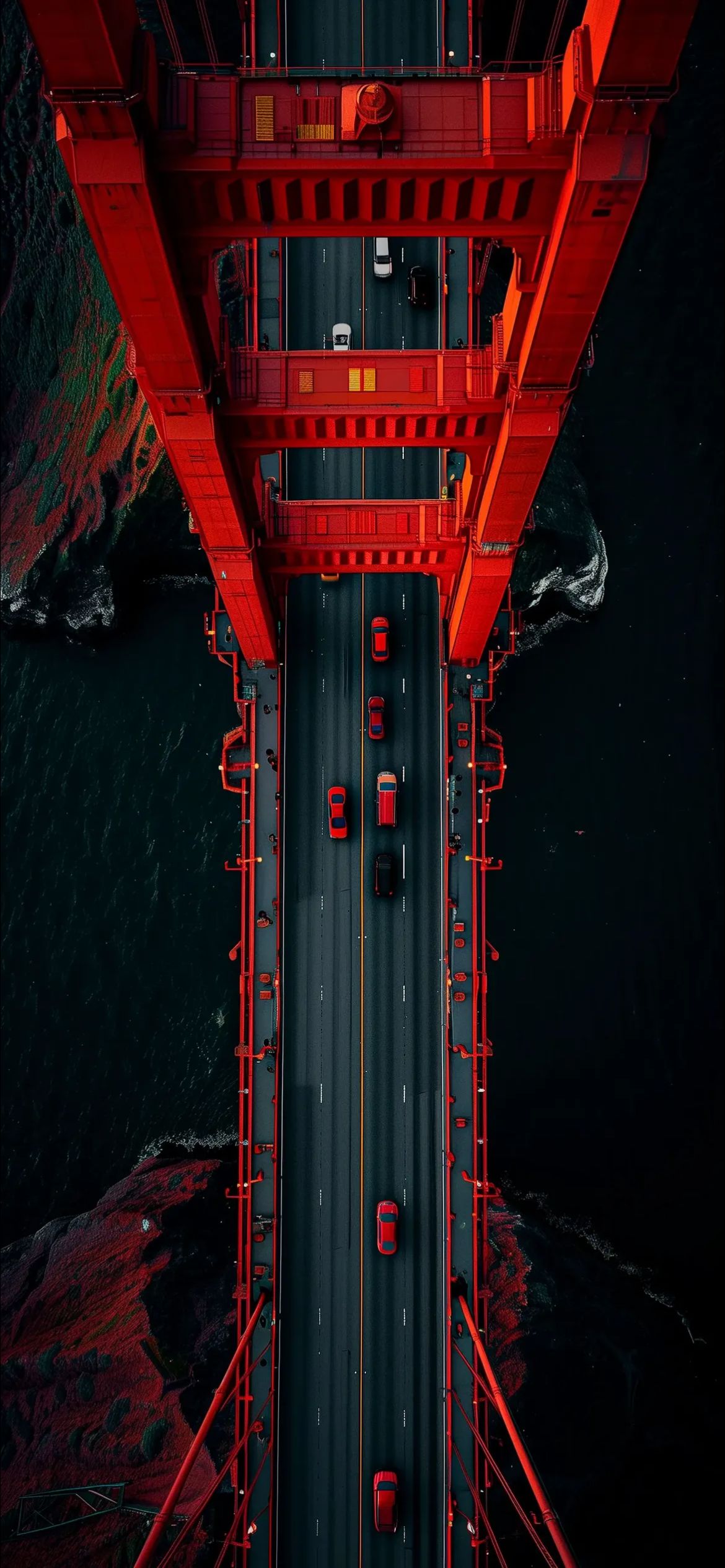 bird's-eye view bridge wallpaper